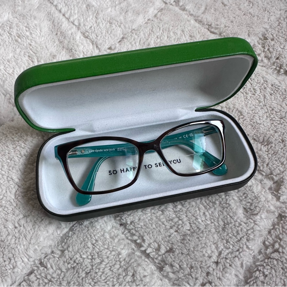 Kate Spade | "So Happy To See You" Jeri 0KL3 Havana Matte Z Aqua Eyeglasses - Picture 2 of 14